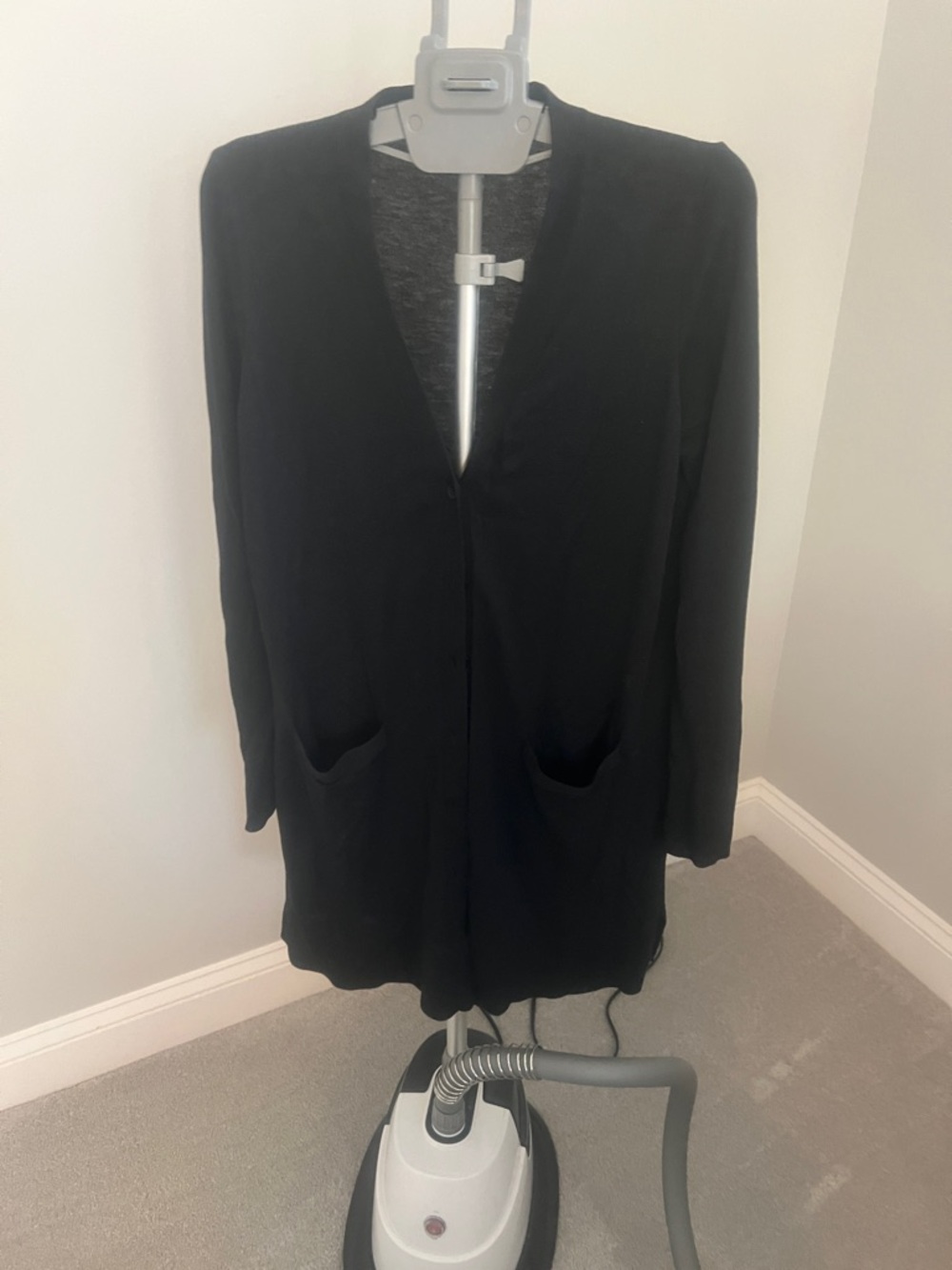 LOFT Black Long Open Cardigan